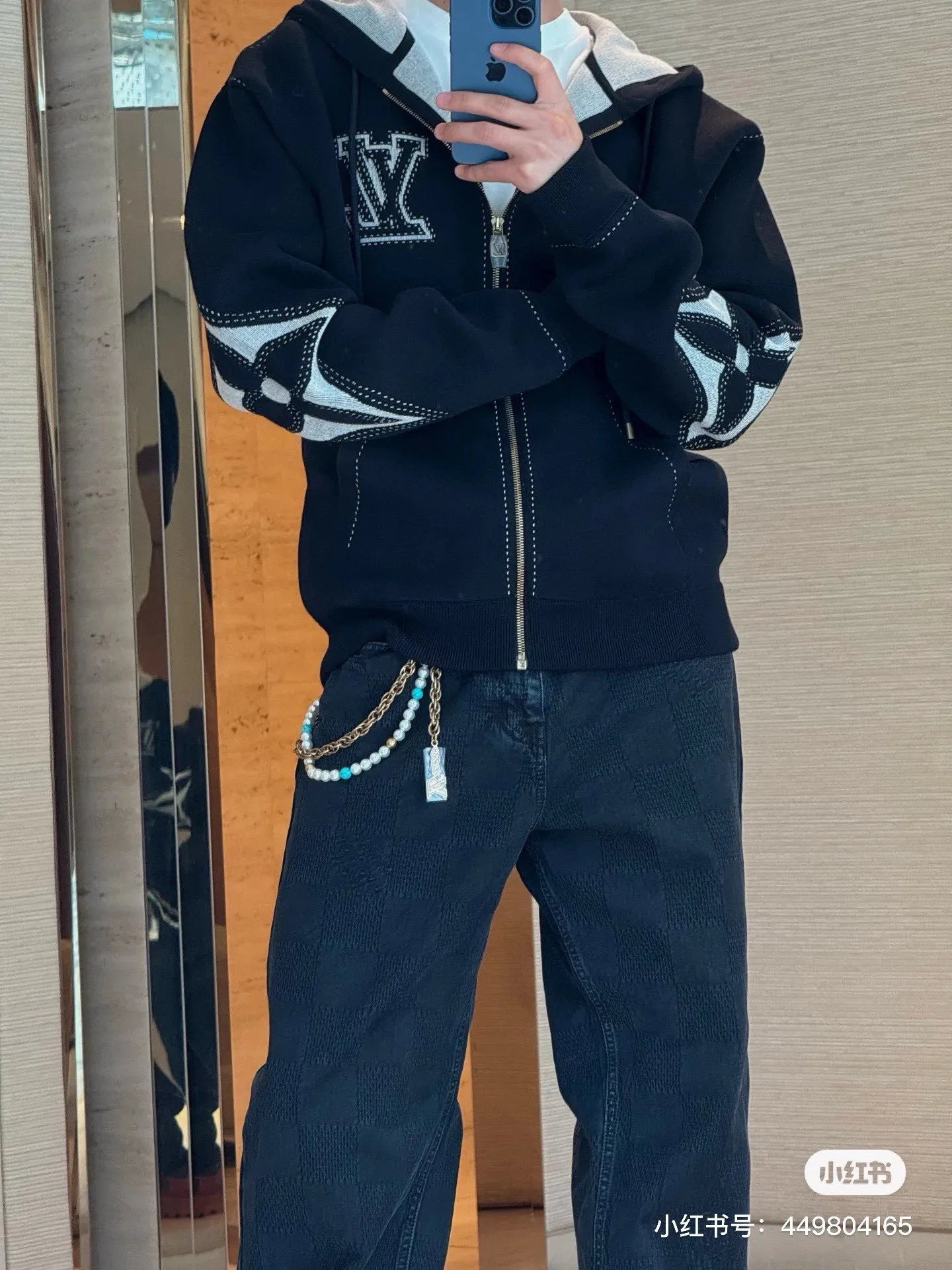 Louis Vuitton/Louis Vuitton dark checkerboard jeans